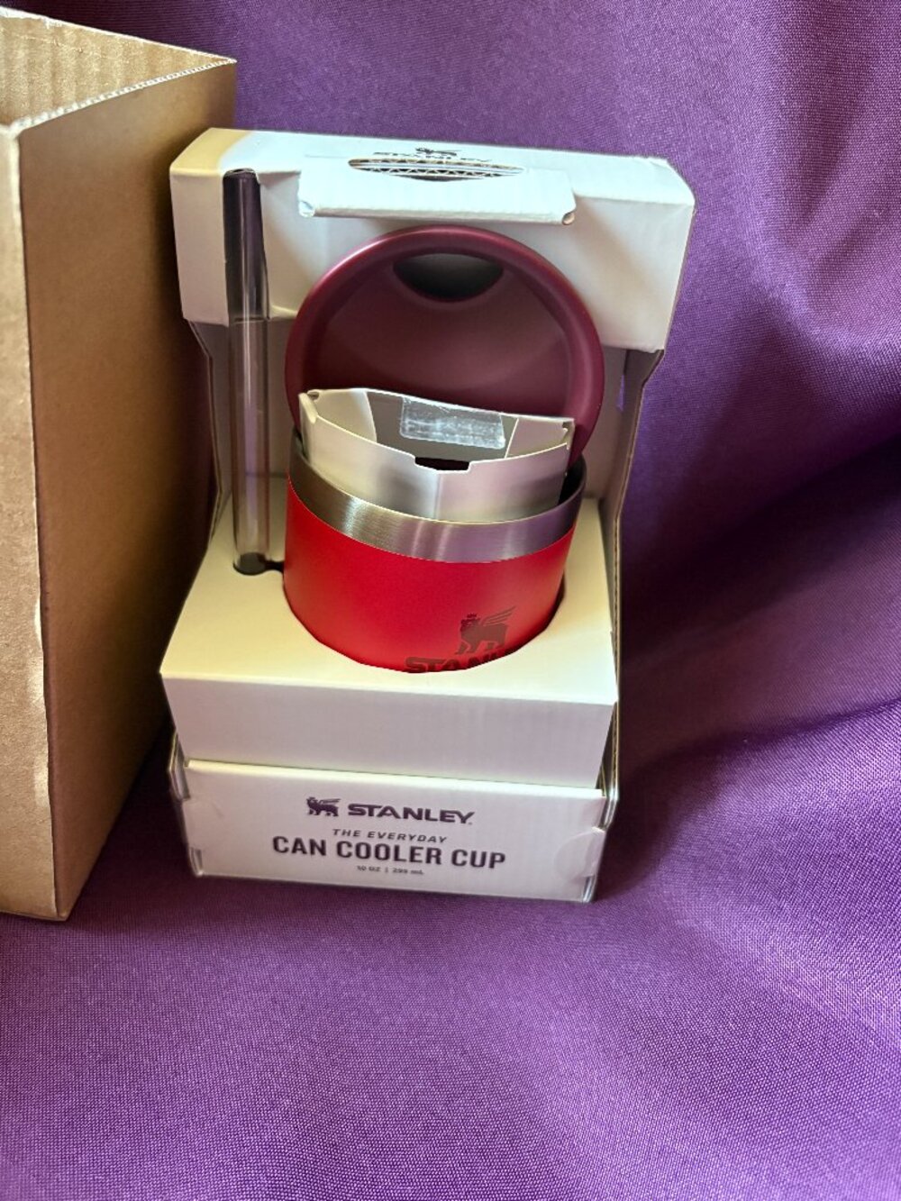 NEW Stanley Everyday 10 oz Can Cooler Cup Chili Red NIB Insulated Tumbler